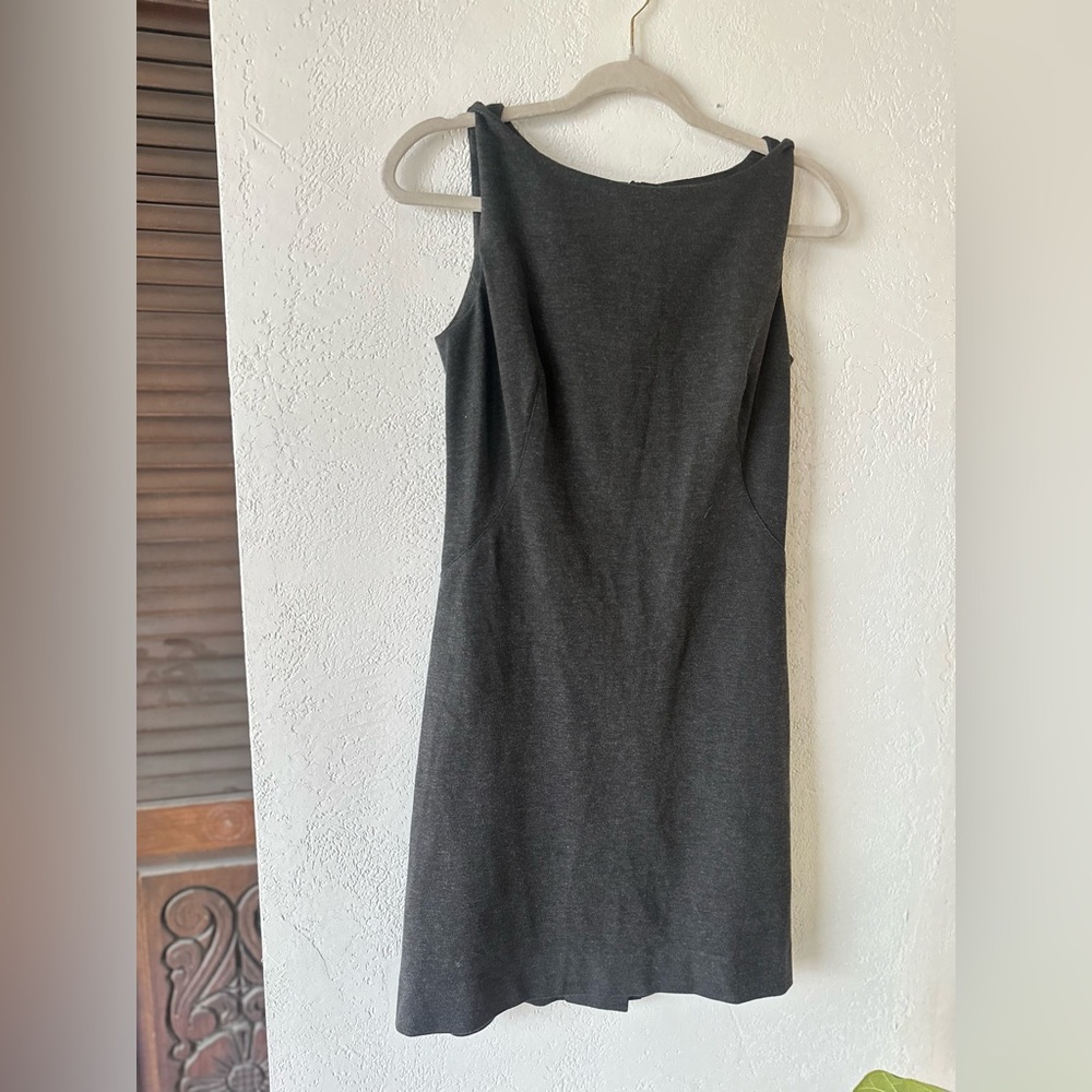 MM Lafleur Sheath Dress Textured Ponte in Charcoal Gray Lydia Twist Strap - Picture 3 of 8